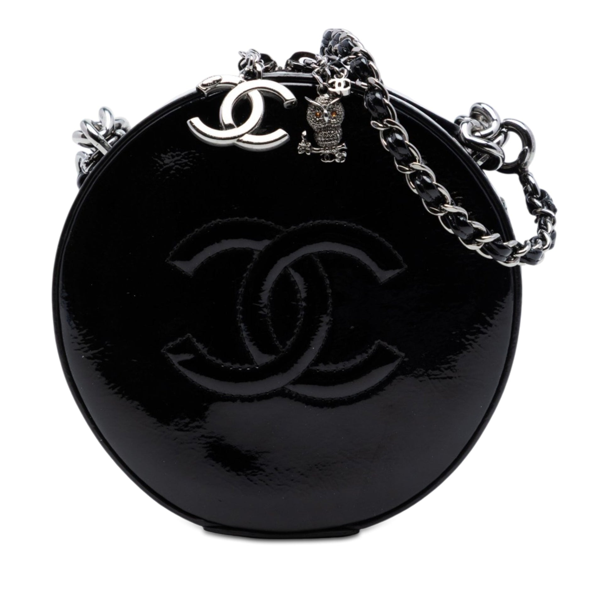 Chanel CC Patent Round as Earth Bag