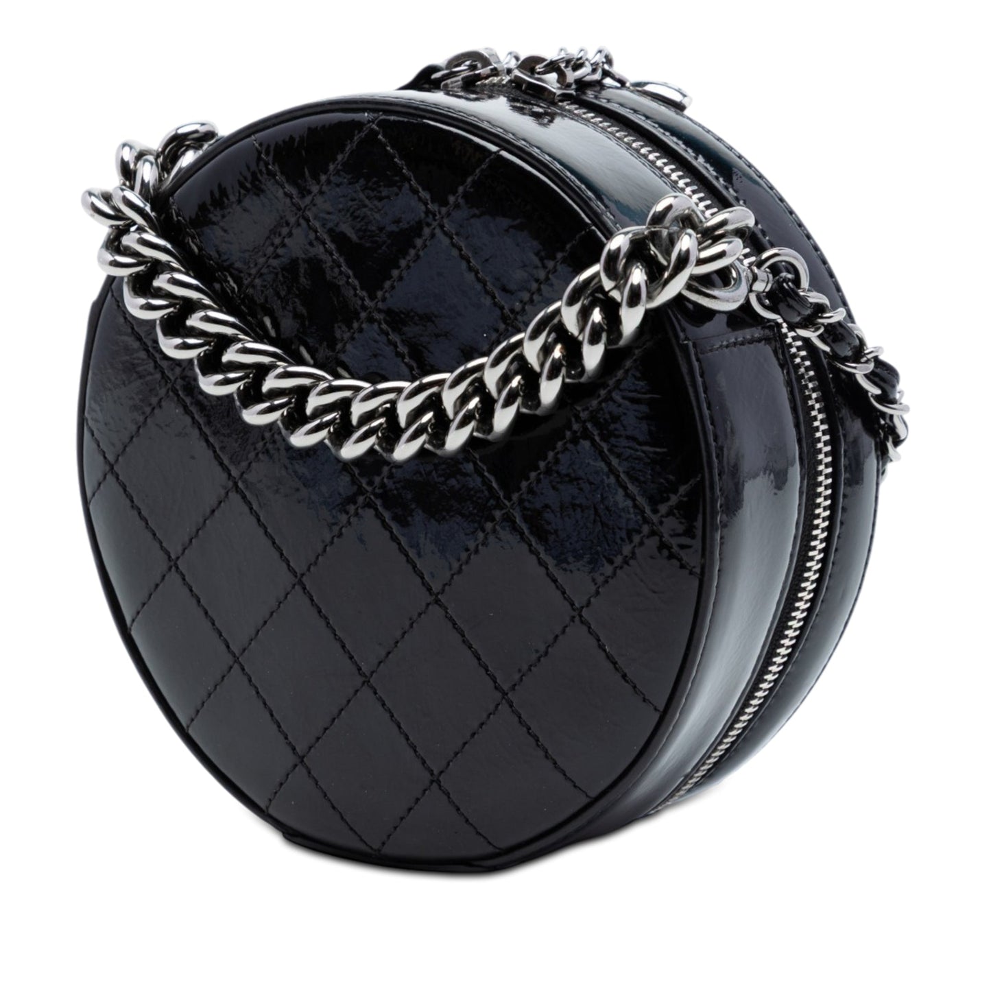 Chanel CC Patent Round as Earth Bag