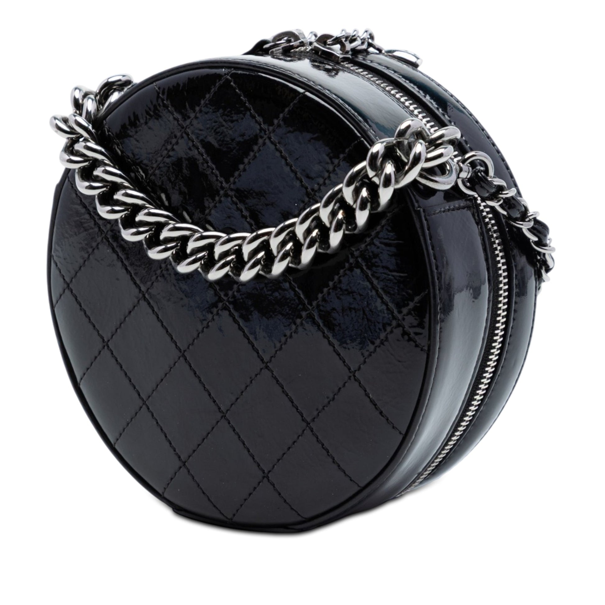 Chanel CC Patent Round as Earth Bag
