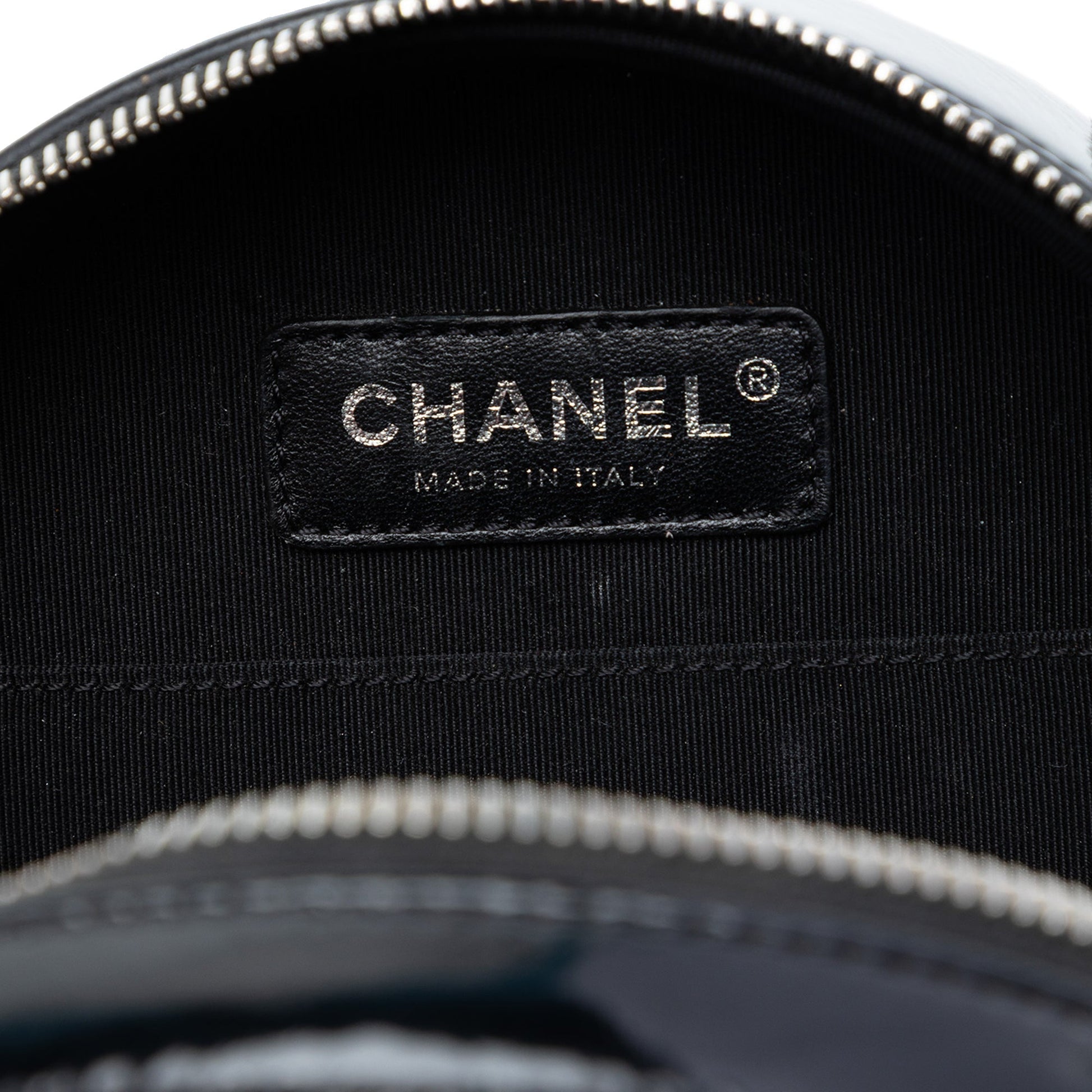Chanel CC Patent Round as Earth Bag