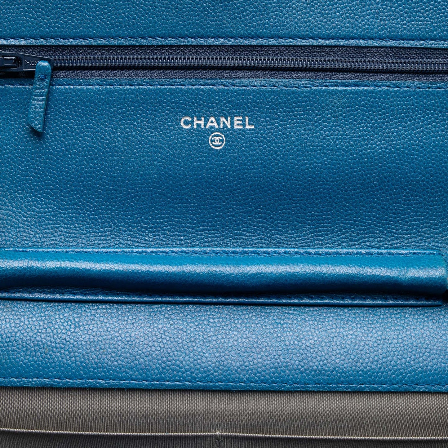 Chanel CC Caviar Sevruga Wallet On Chain