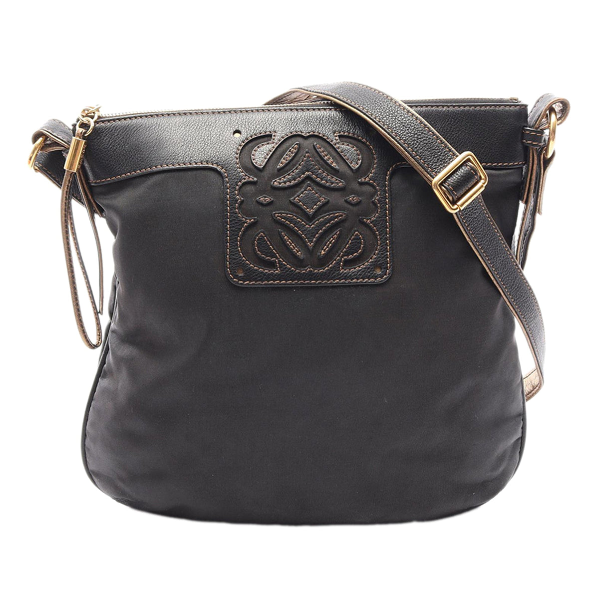 LOEWE Anagram Nylon Crossbody — Black