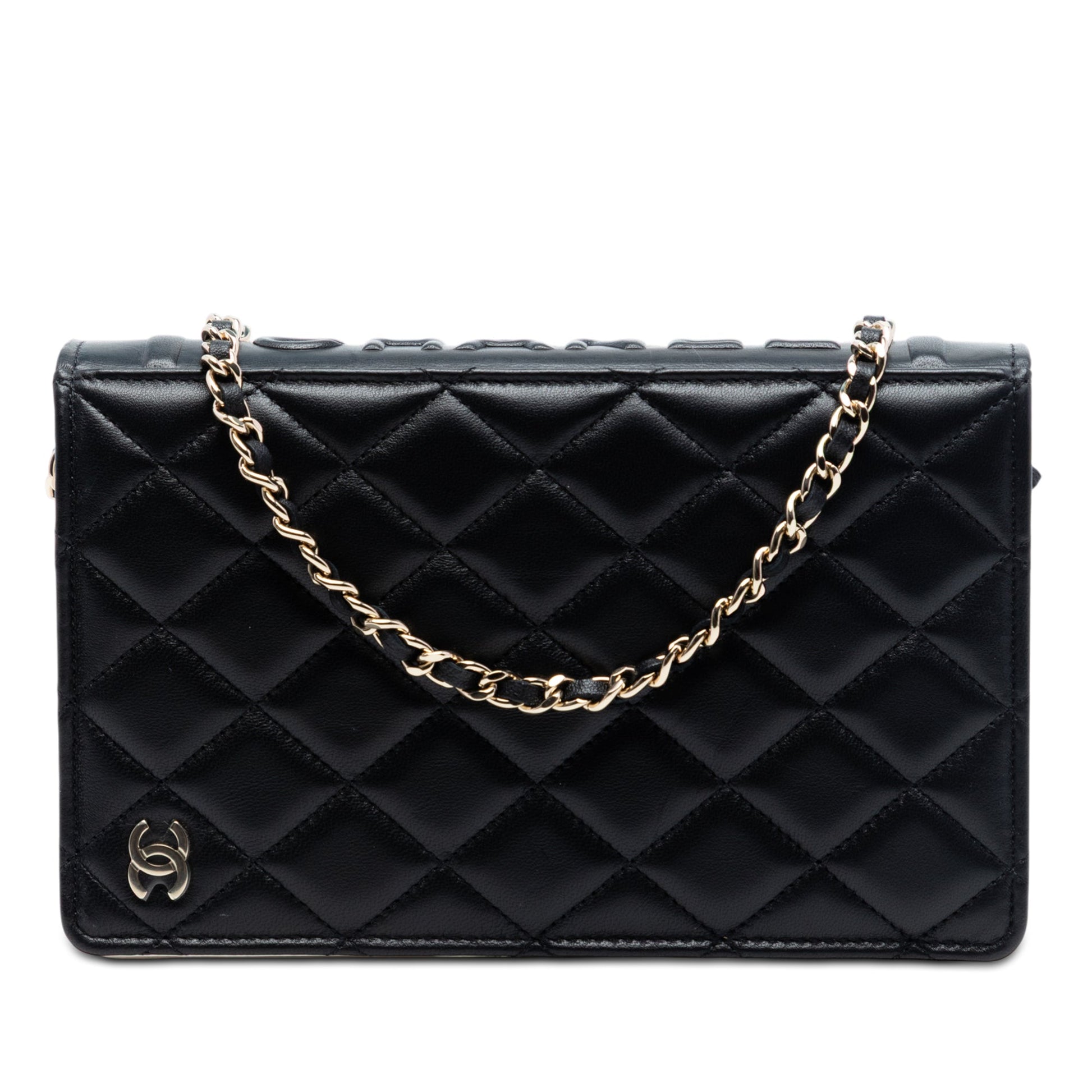 Chanel Quilted Lambskin Book Wallet On Chain