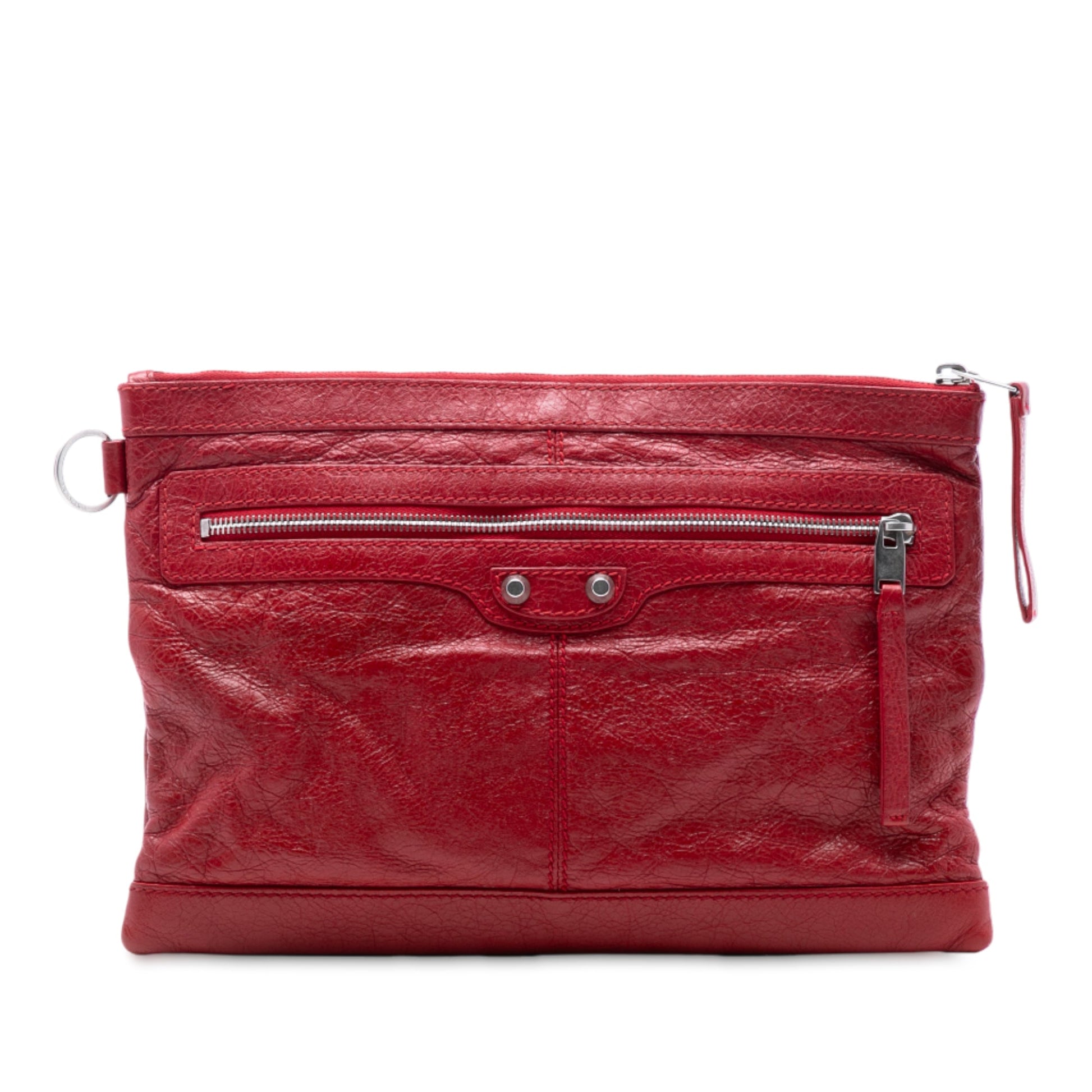 Balenciaga Lambskin Motocross Classic Clip M Clutch