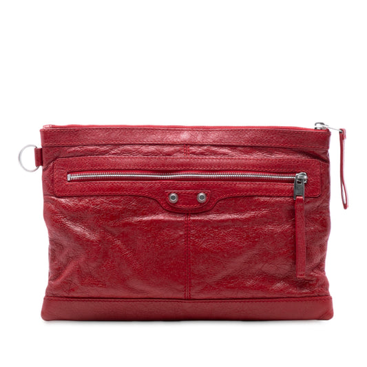 Balenciaga Lambskin Motocross Classic Clip M Clutch
