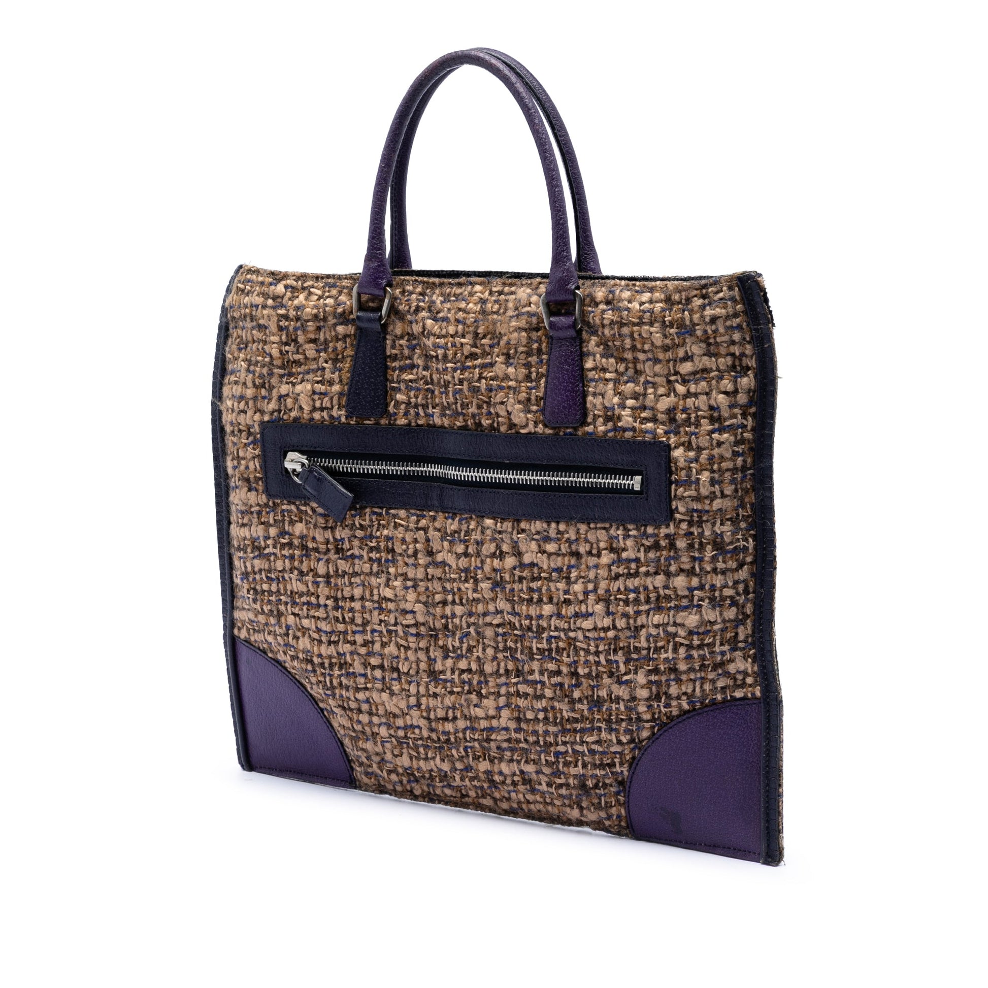 Prada Cinghiale Trimmed Viscose Flat Tote