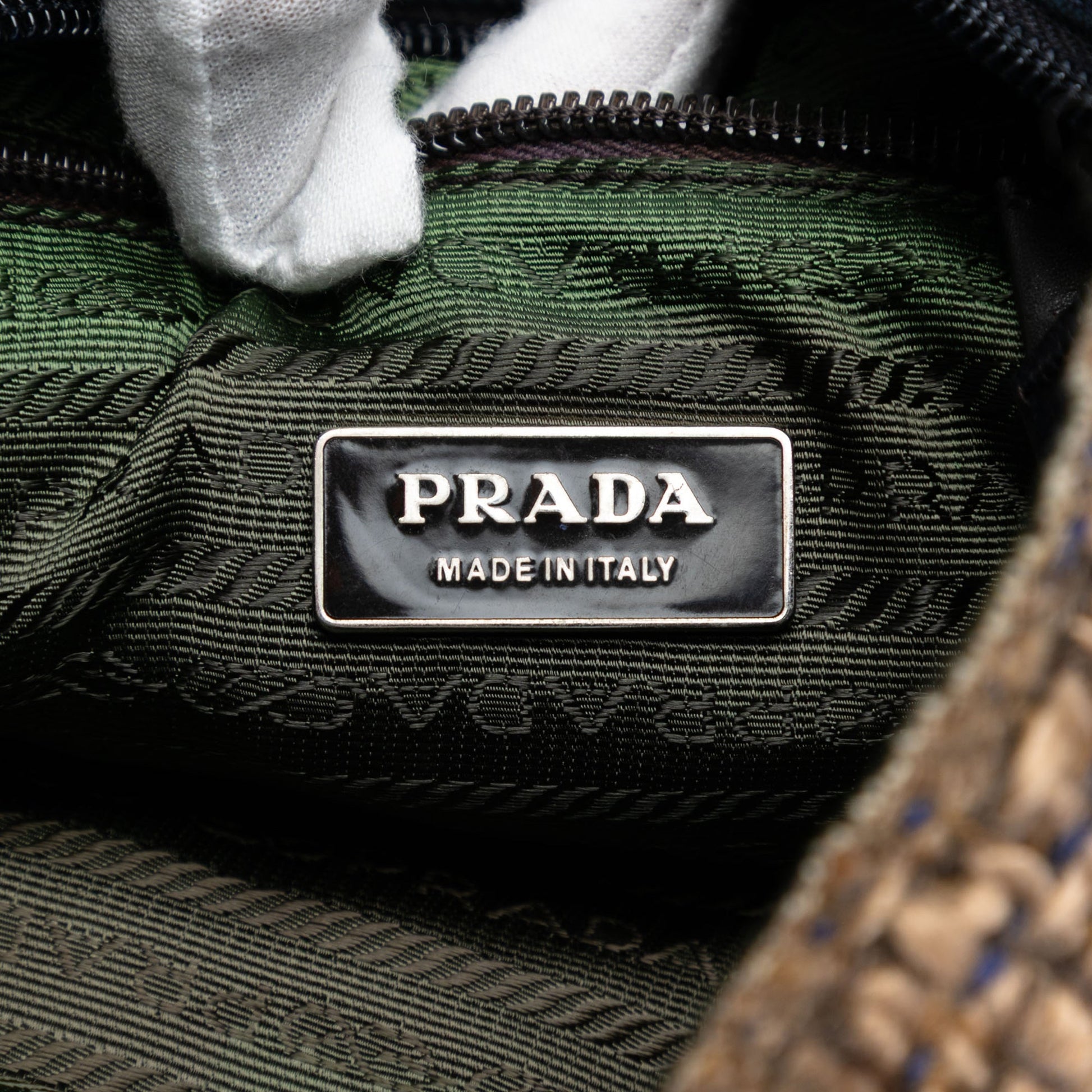 Prada Cinghiale Trimmed Viscose Flat Tote