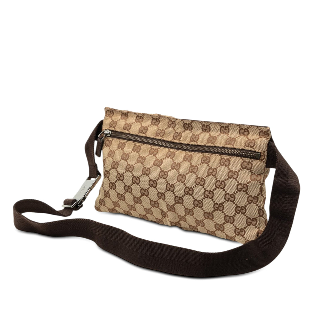Gucci GG Canvas Double Pocket Belt Bag