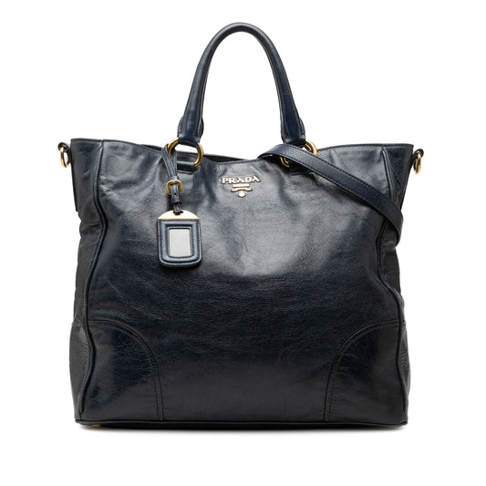 Prada Vitello Shine Open Convertible Tote