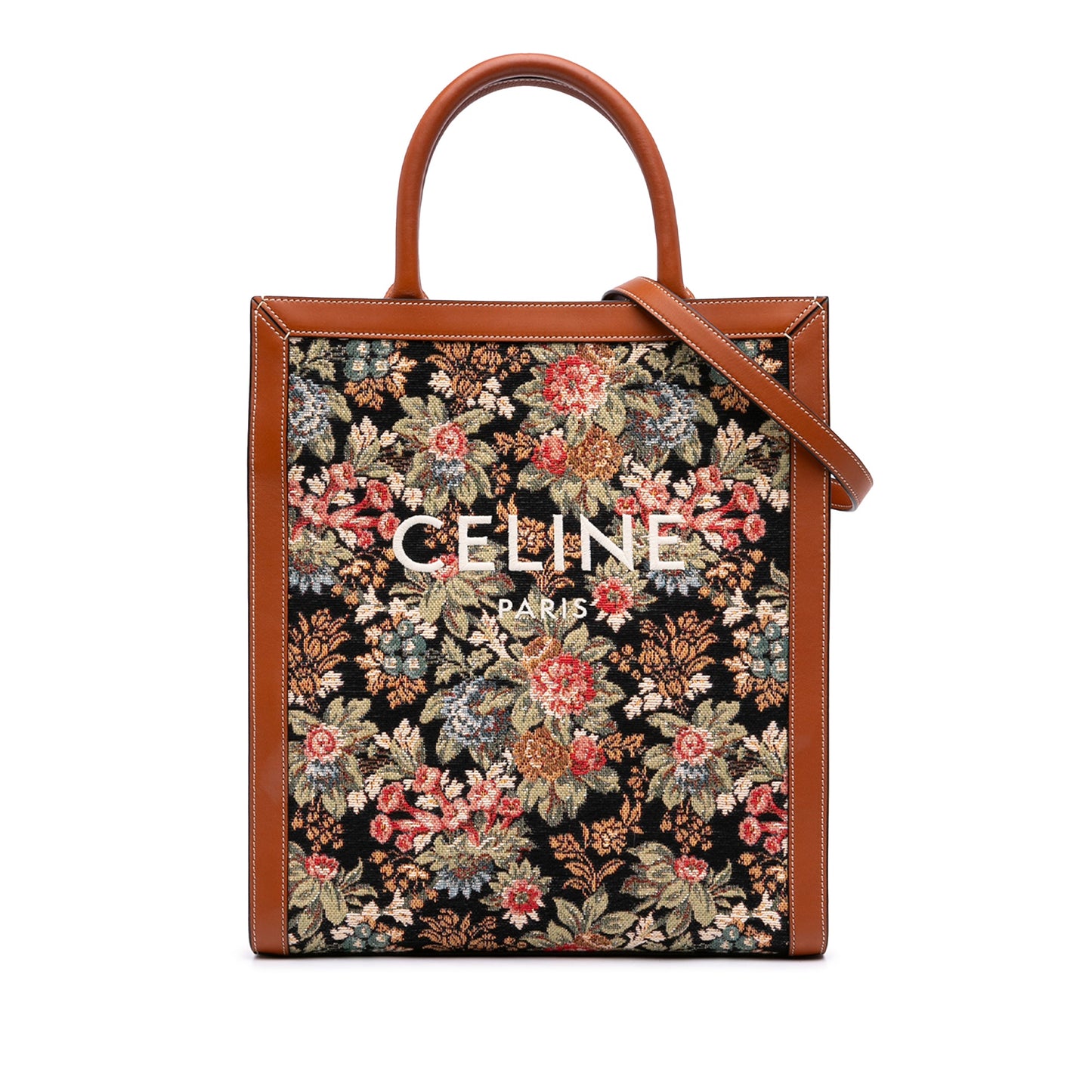 Celine Small Floral Jacquard Vertical Cabas