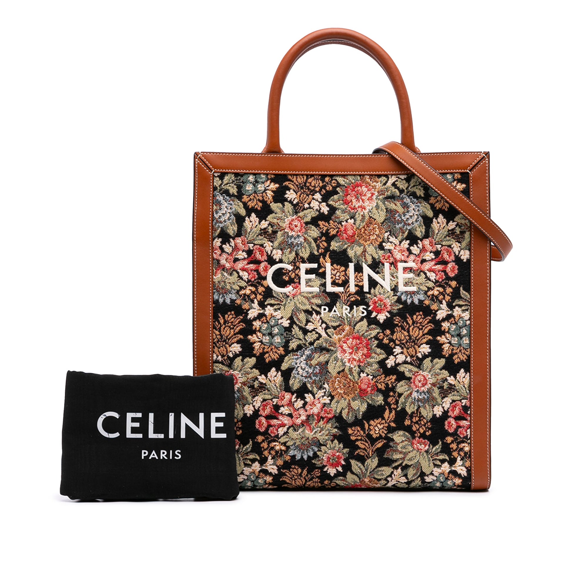 Celine Small Floral Jacquard Vertical Cabas