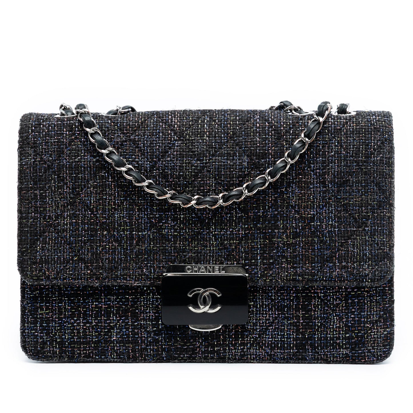 Chanel Large Quilted Tweed Beauty Lock Flap
