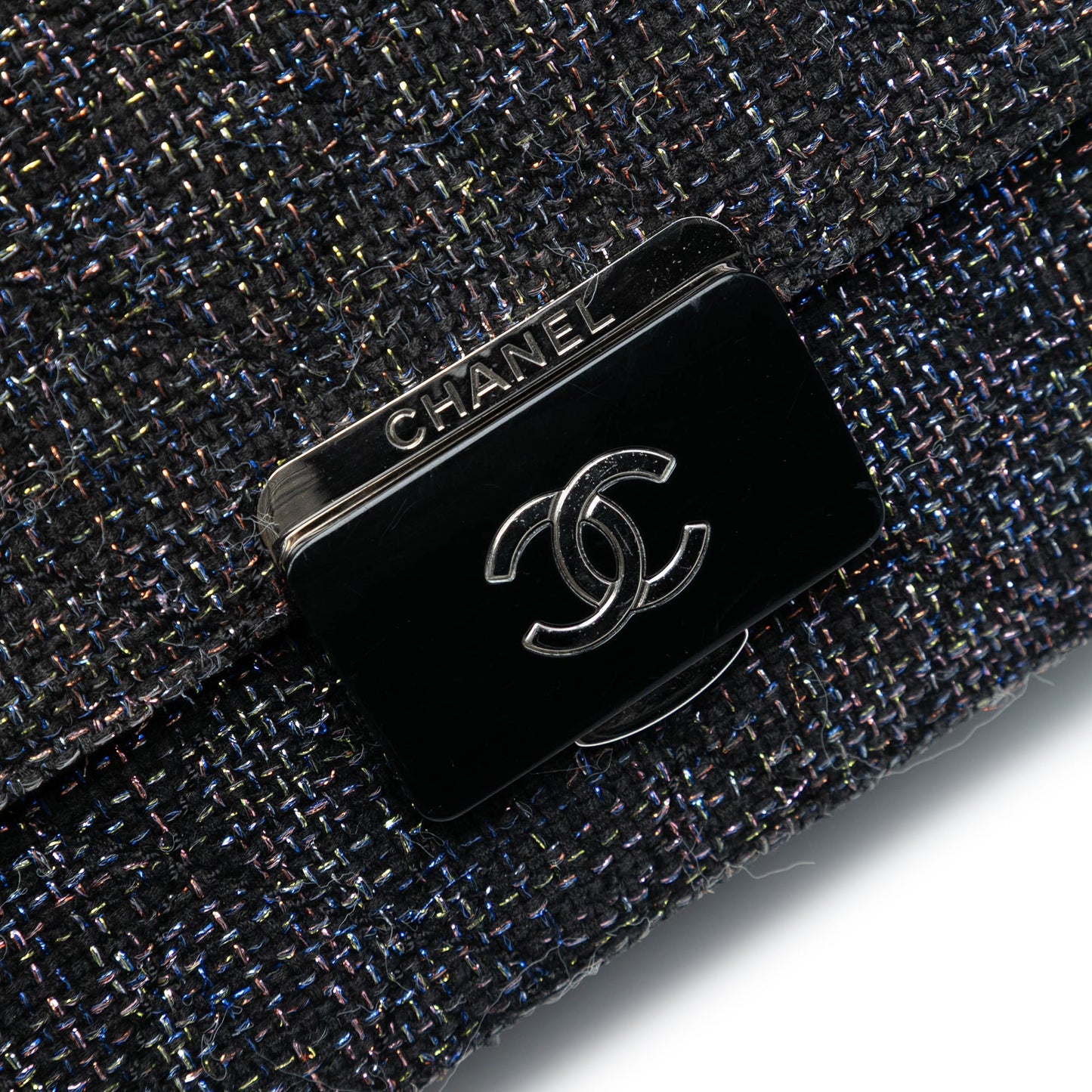 Chanel Large Quilted Tweed Beauty Lock Flap