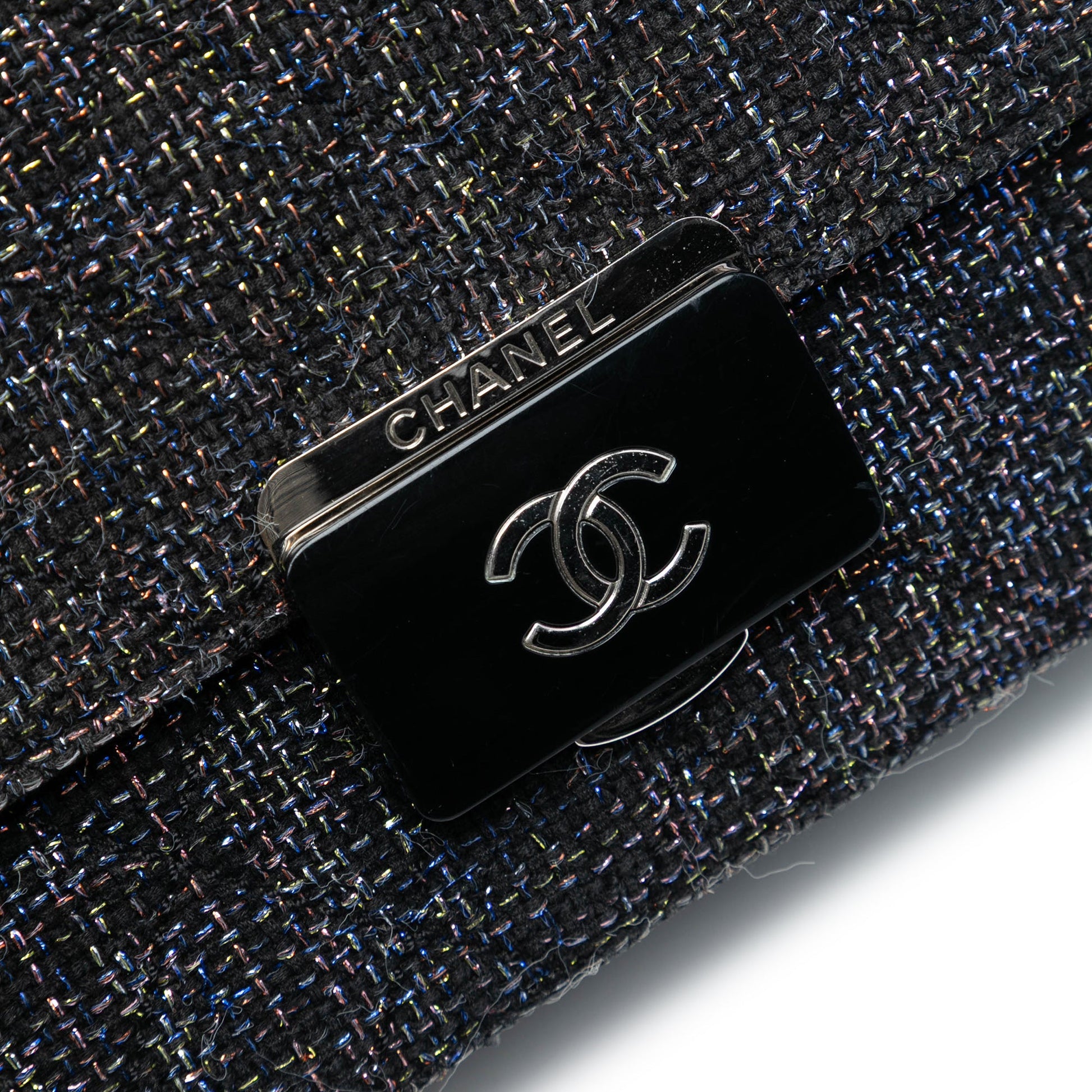 Chanel Large Quilted Tweed Beauty Lock Flap