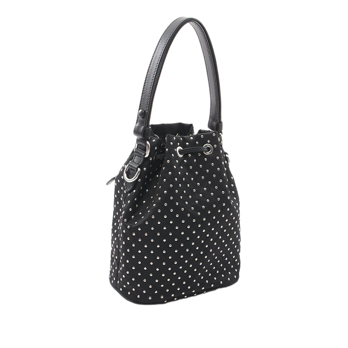Prada Studded Tessuto Bucket Bag