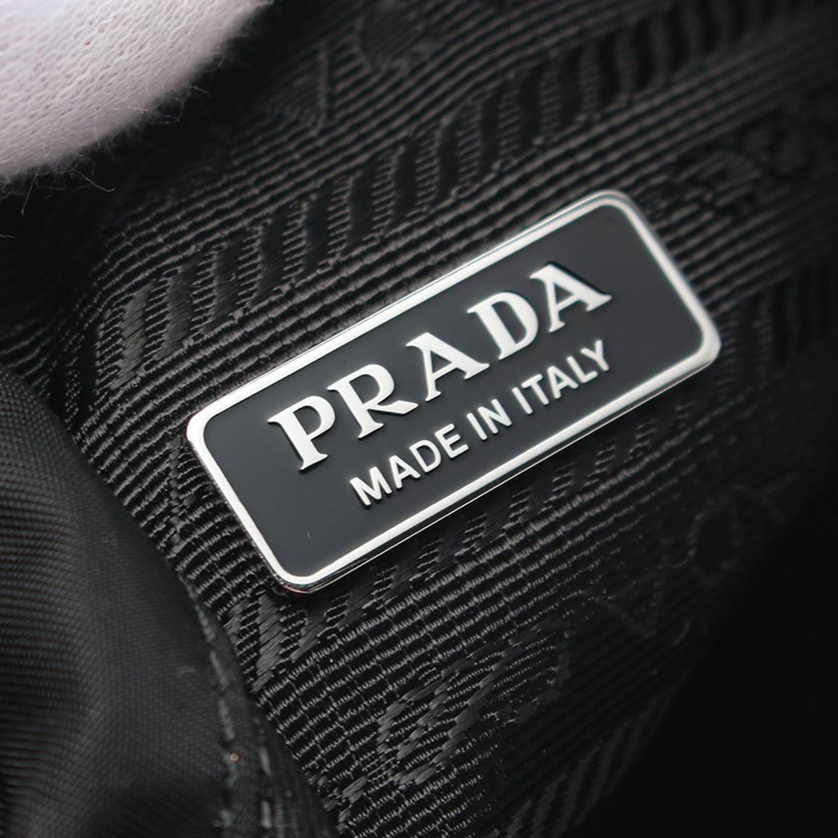 Prada Studded Tessuto Bucket Bag