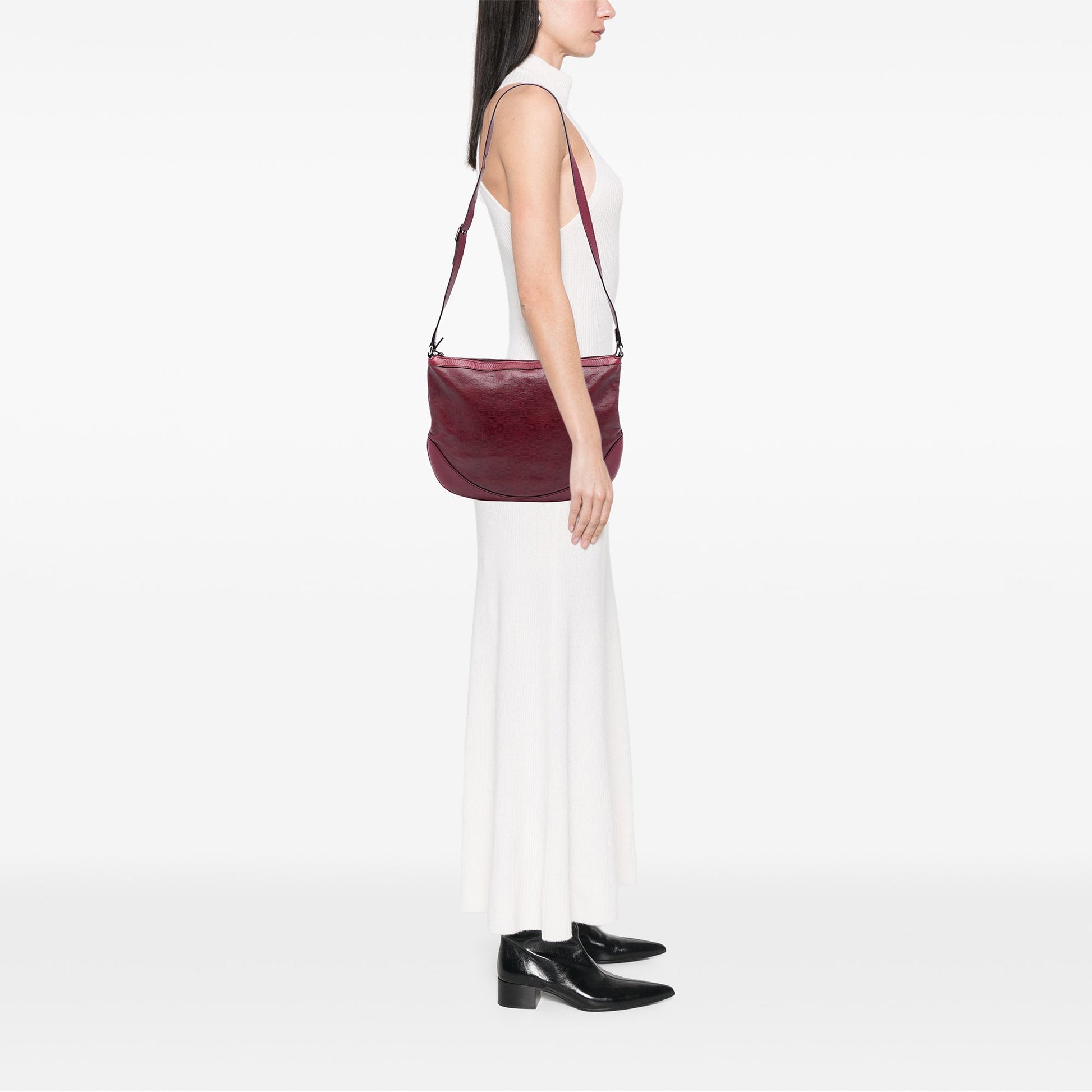 Gucci Embossed Leather Horsebit Crossbody