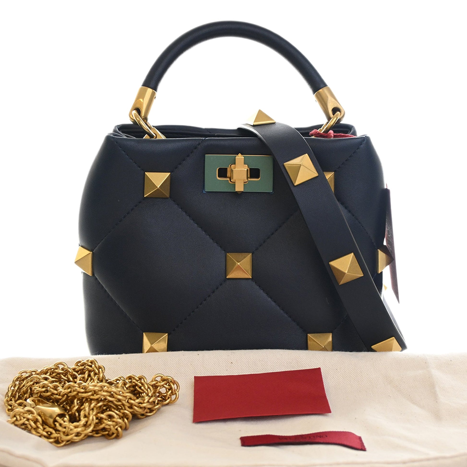 Valentino Small Nappa Roman Stud The Handle Bag