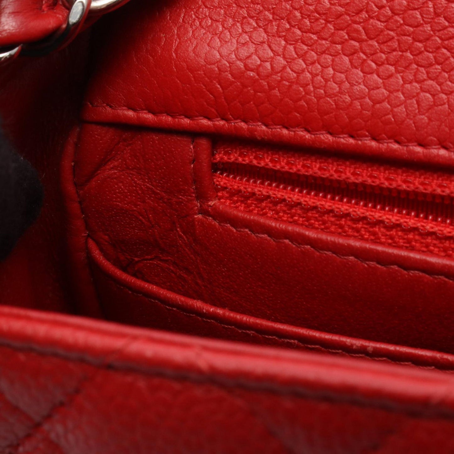Chanel CHANEL Mini Matelasse Shoulder Bag leather Calfskin (cowhide) Red Used Women