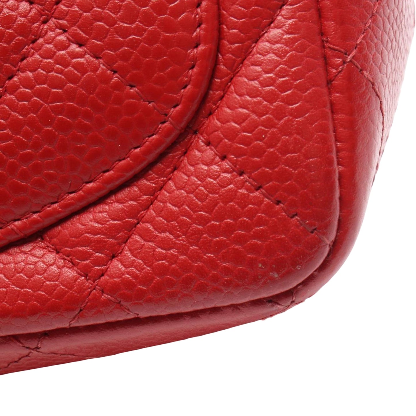Chanel CHANEL Mini Matelasse Shoulder Bag leather Calfskin (cowhide) Red Used Women