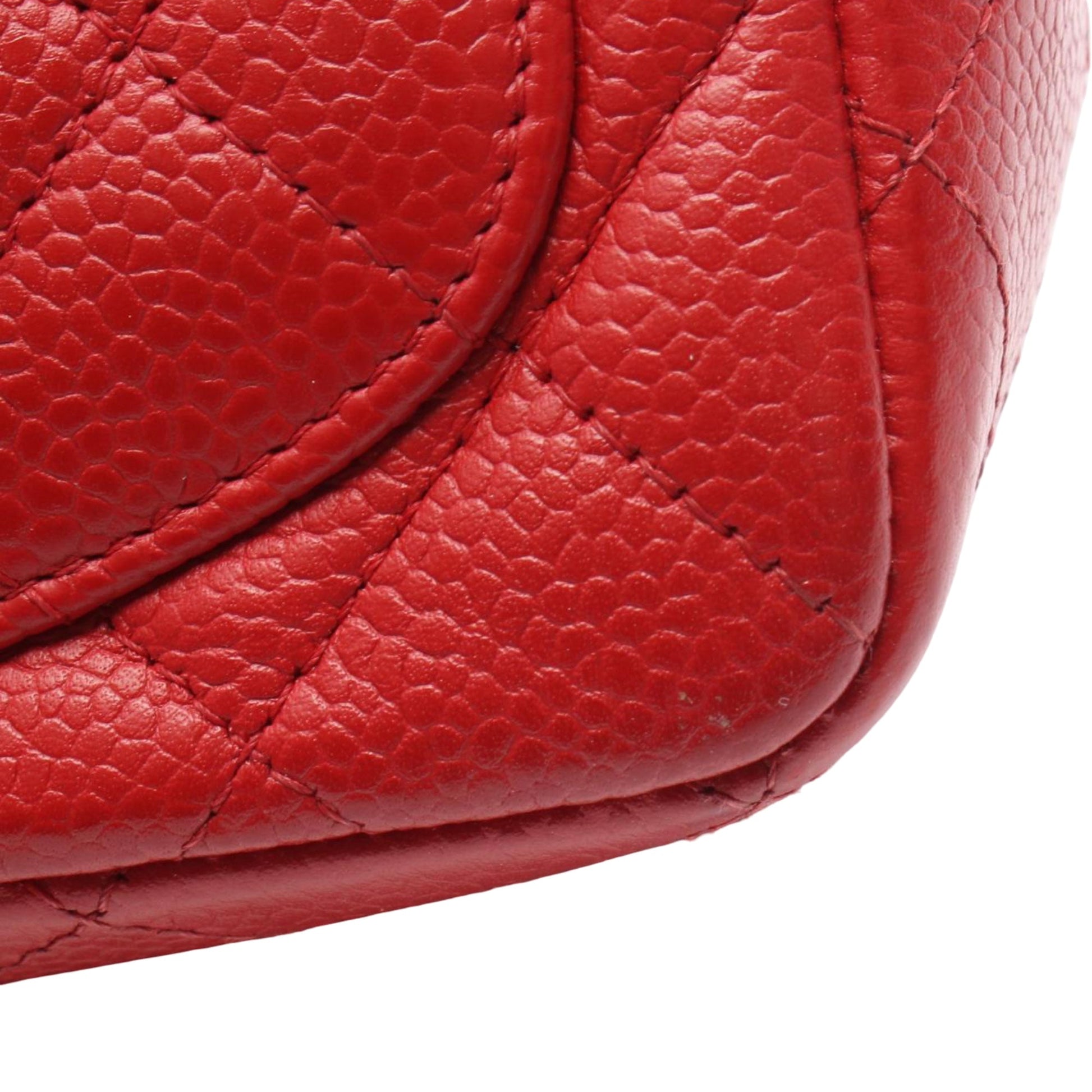 Chanel CHANEL Mini Matelasse Shoulder Bag leather Calfskin (cowhide) Red Used Women