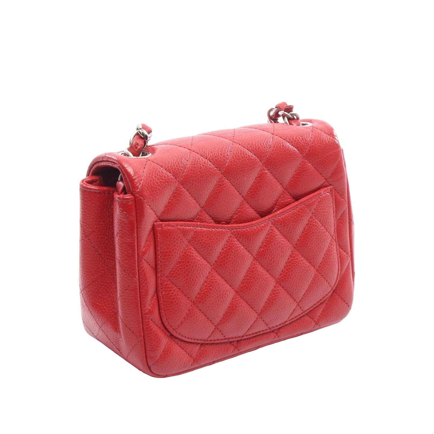 Chanel CHANEL Mini Matelasse Shoulder Bag leather Calfskin (cowhide) Red Used Women