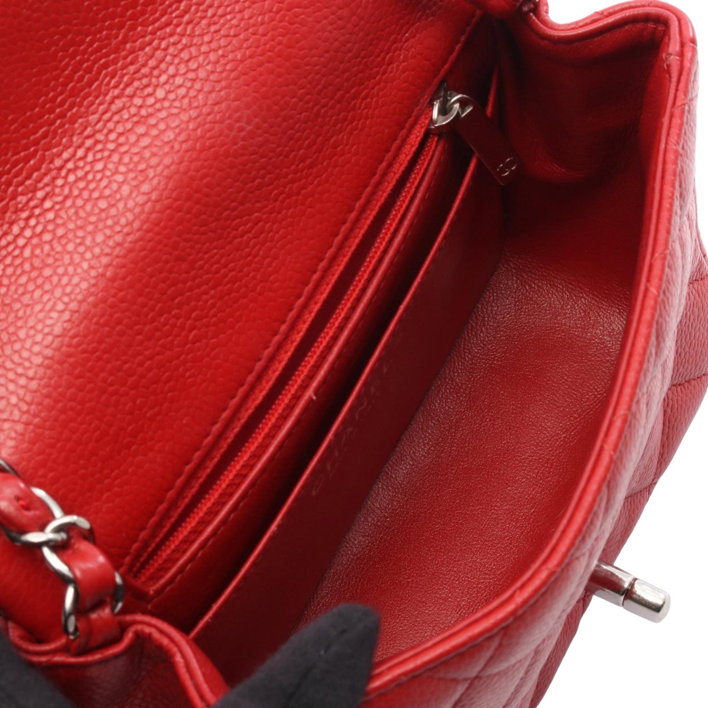 Chanel CHANEL Mini Matelasse Shoulder Bag leather Calfskin (cowhide) Red Used Women