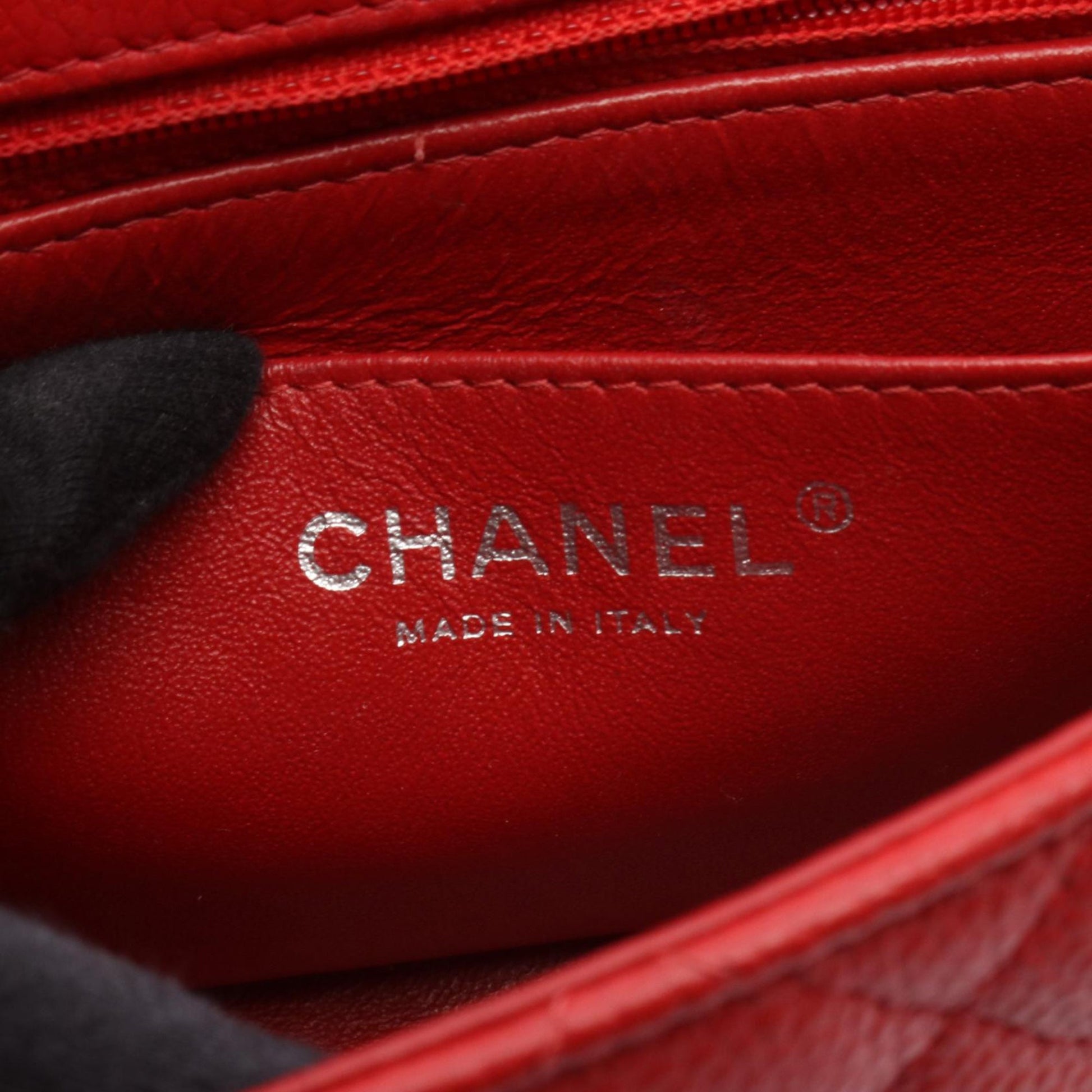 Chanel CHANEL Mini Matelasse Shoulder Bag leather Calfskin (cowhide) Red Used Women