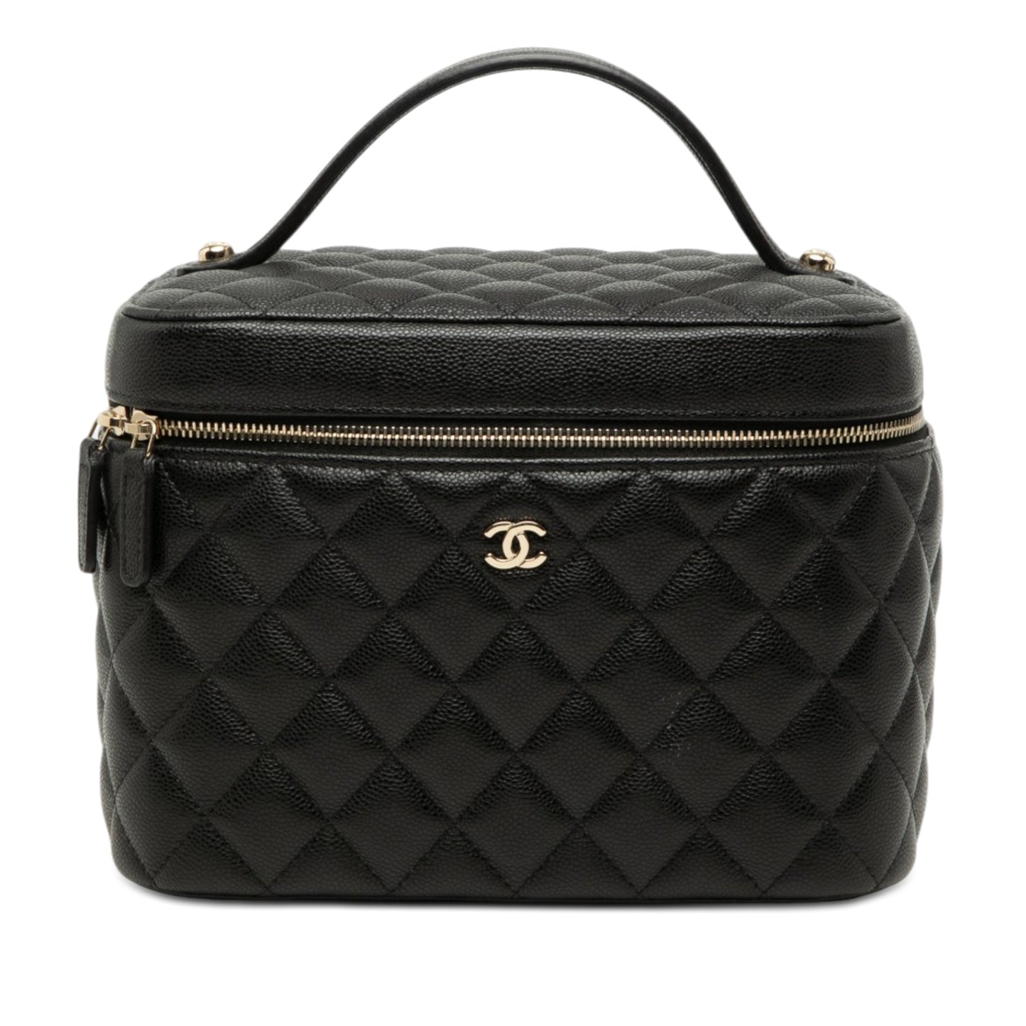 Chanel Medium CC Quilted  Caviar Vanity Case