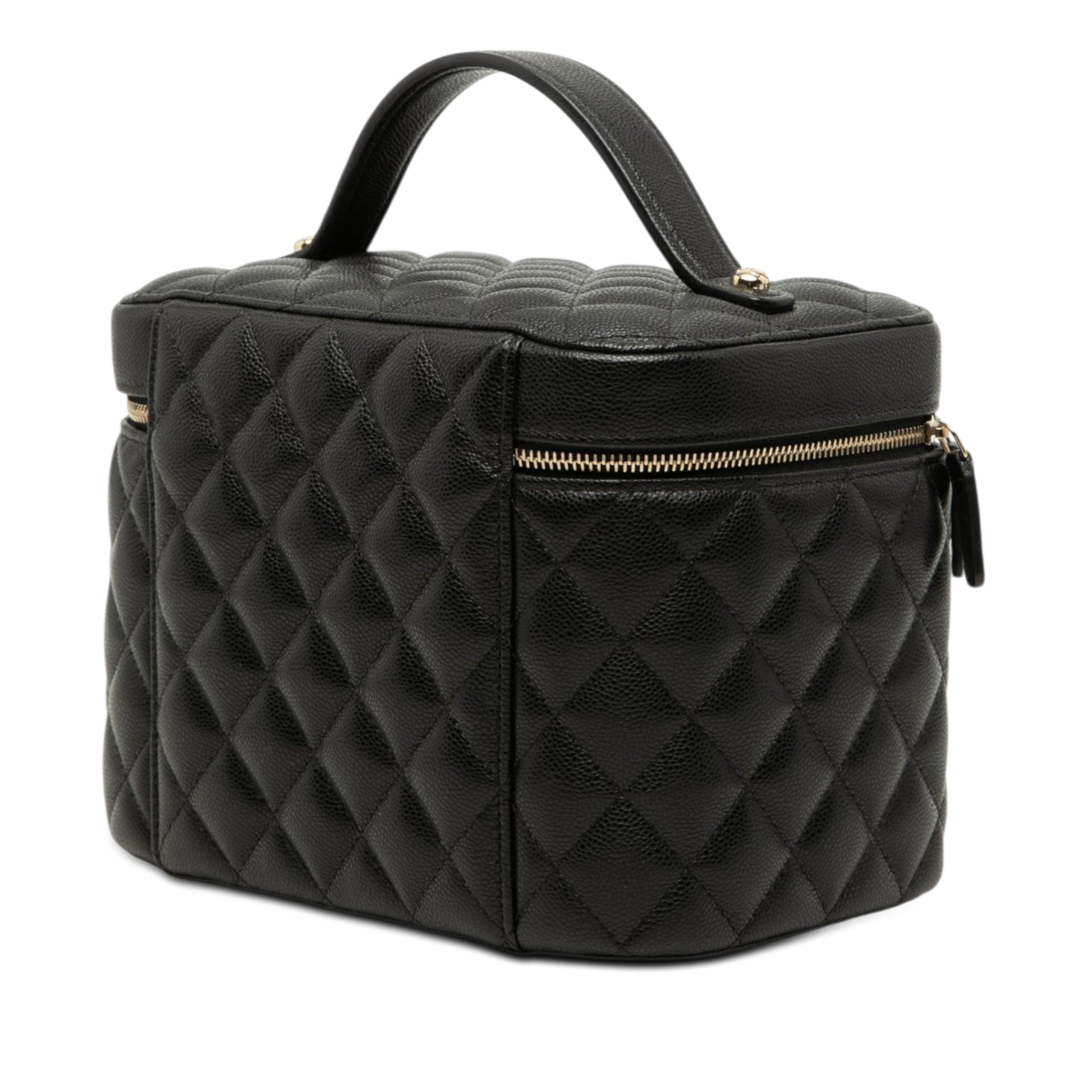 Chanel Medium CC Quilted  Caviar Vanity Case