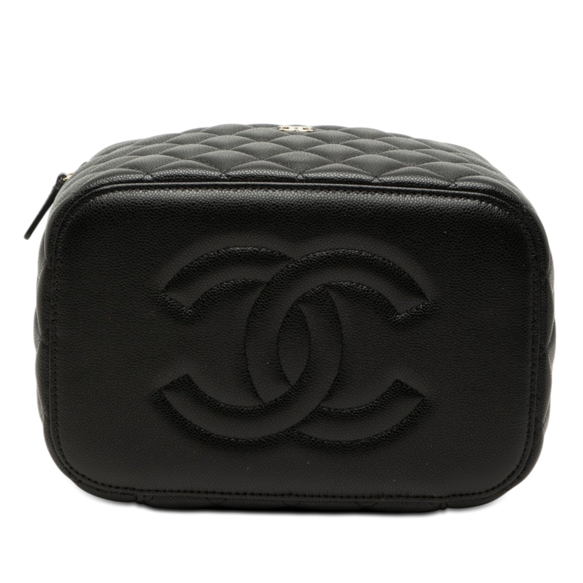 Chanel Medium CC Quilted  Caviar Vanity Case