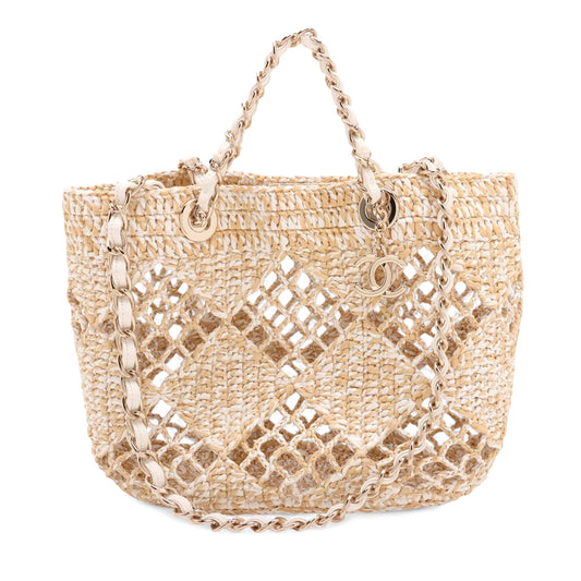 Chanel Small Raffia Shopping Bag
