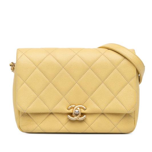 Chanel Small Quilted Caviar Chain Melody Flap