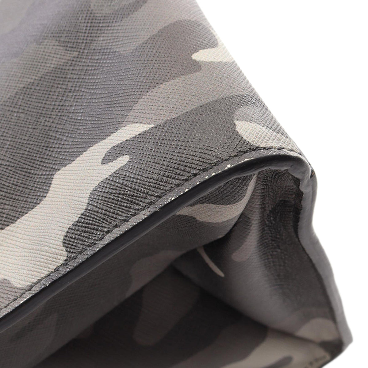 Prada Saffiano Camouflage Soft Triple Pocket Tote — Gray