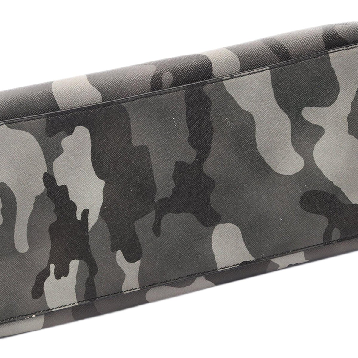 Prada Saffiano Camouflage Soft Triple Pocket Tote — Gray