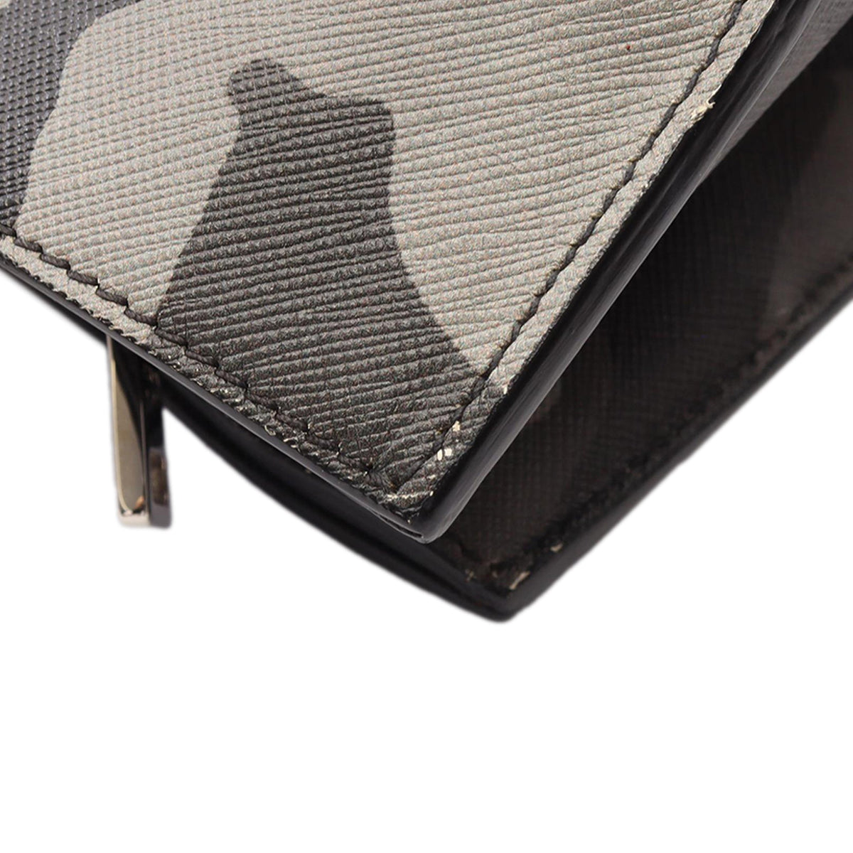 Prada Saffiano Camouflage Soft Triple Pocket Tote — Gray