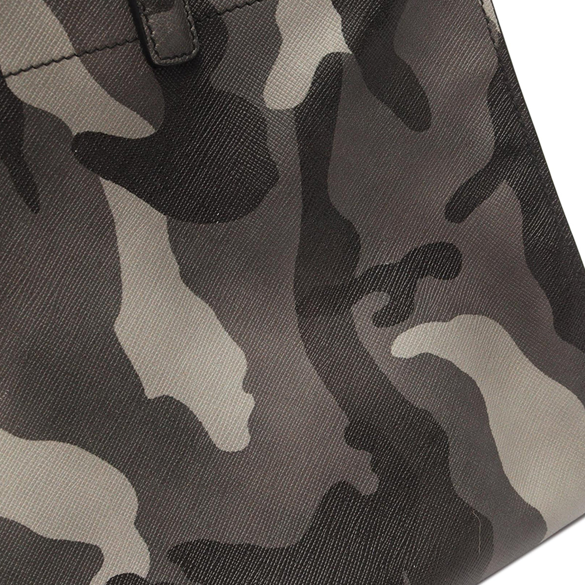 Prada Saffiano Camouflage Soft Triple Pocket Tote — Gray