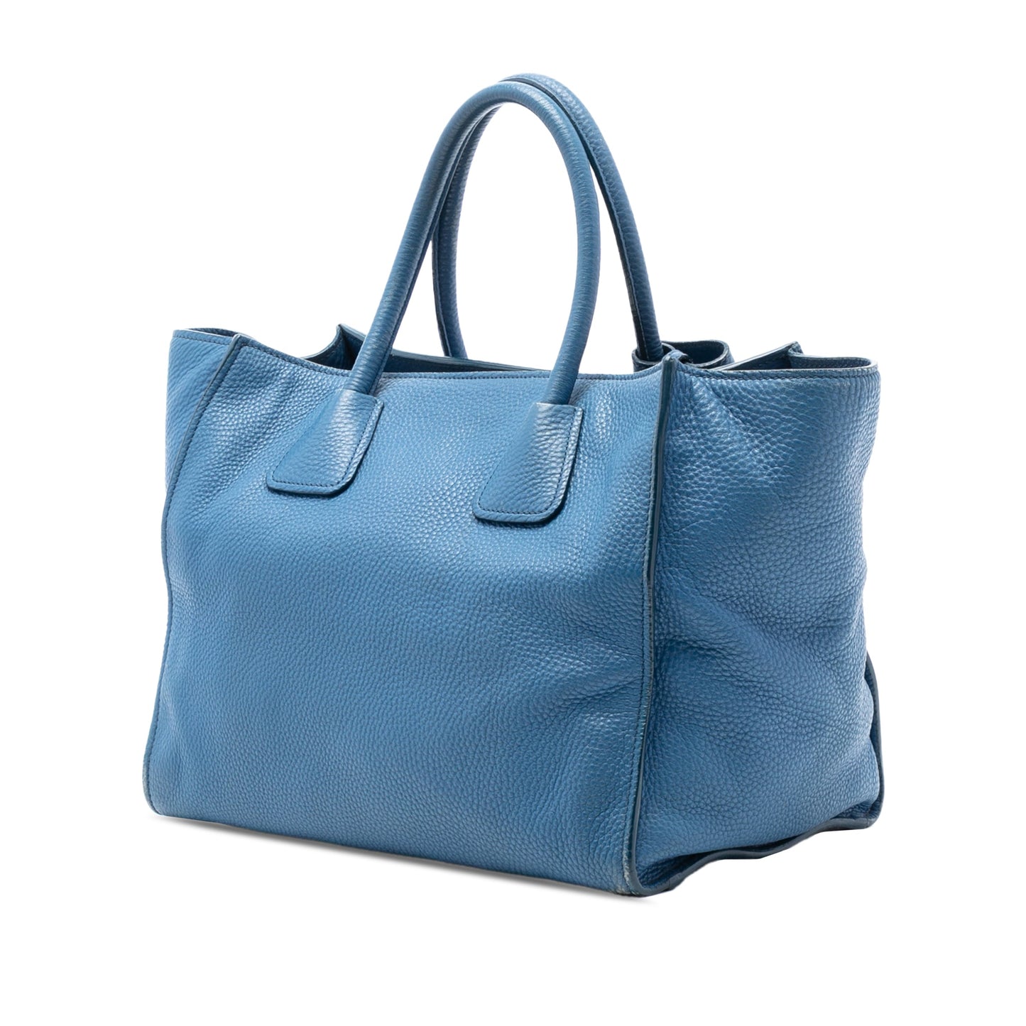 Prada Vitello Daino Front Pocket Open Convertible Tote