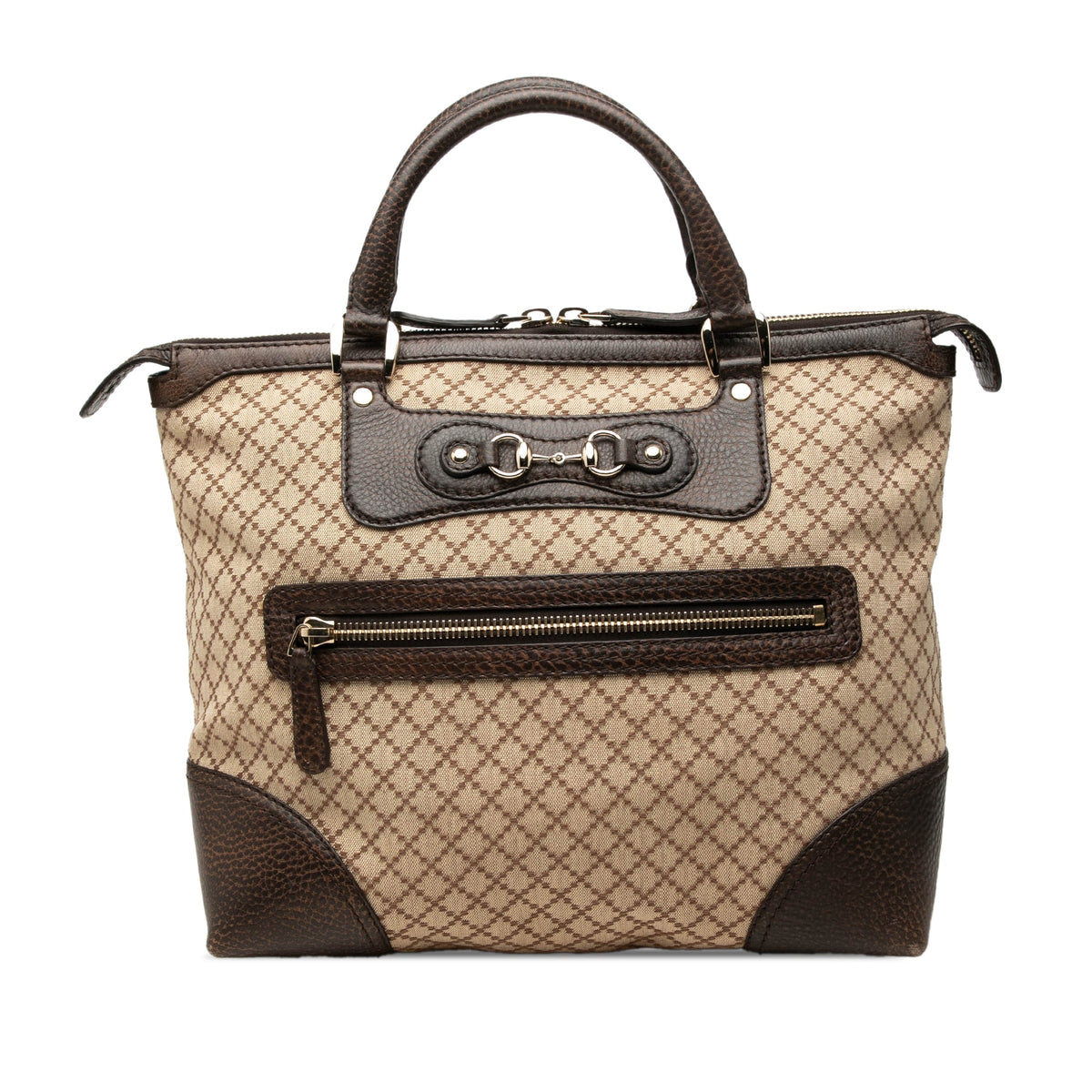 Gucci Diamante Canvas Catherine Tote — Brown
