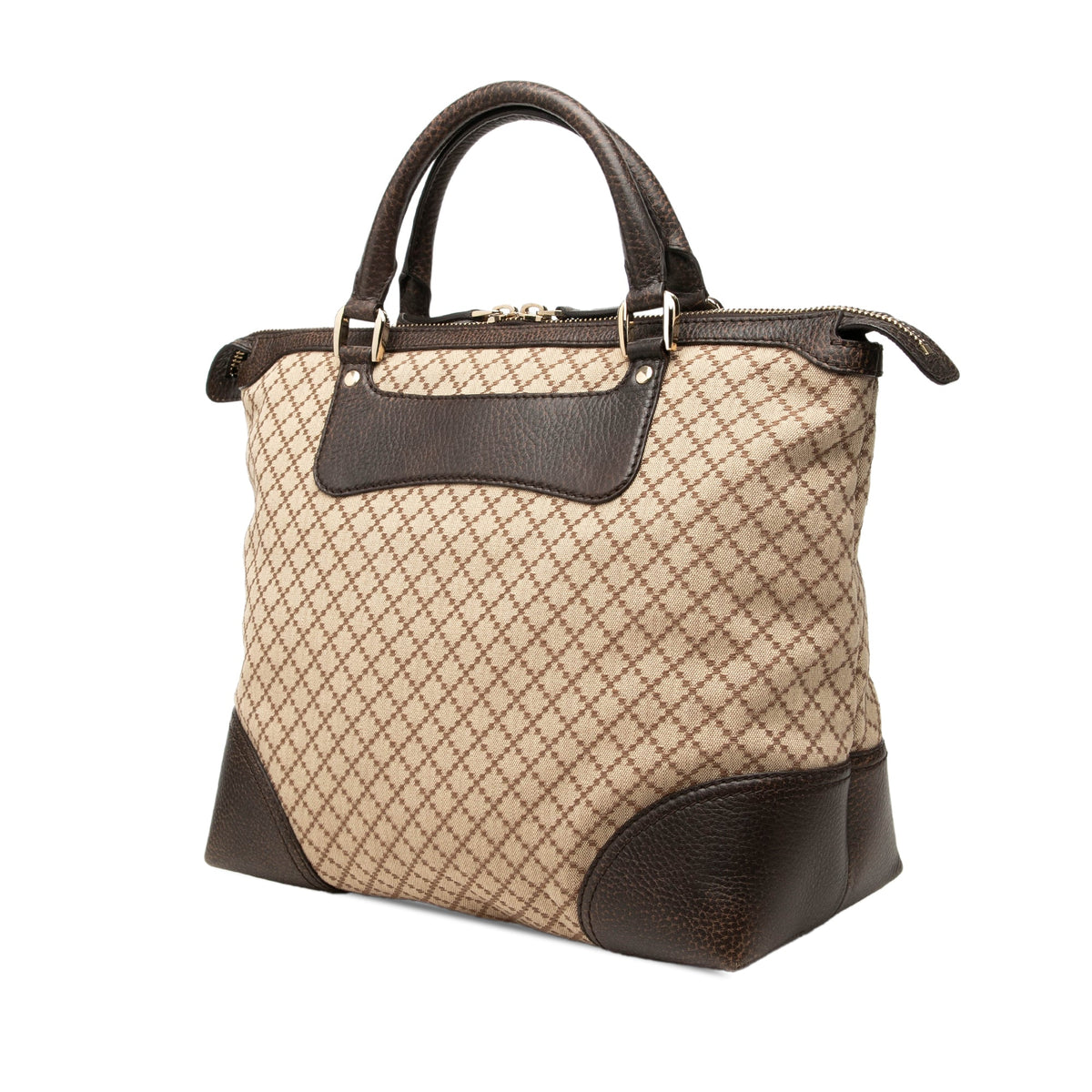 Gucci Diamante Canvas Catherine Tote — Brown