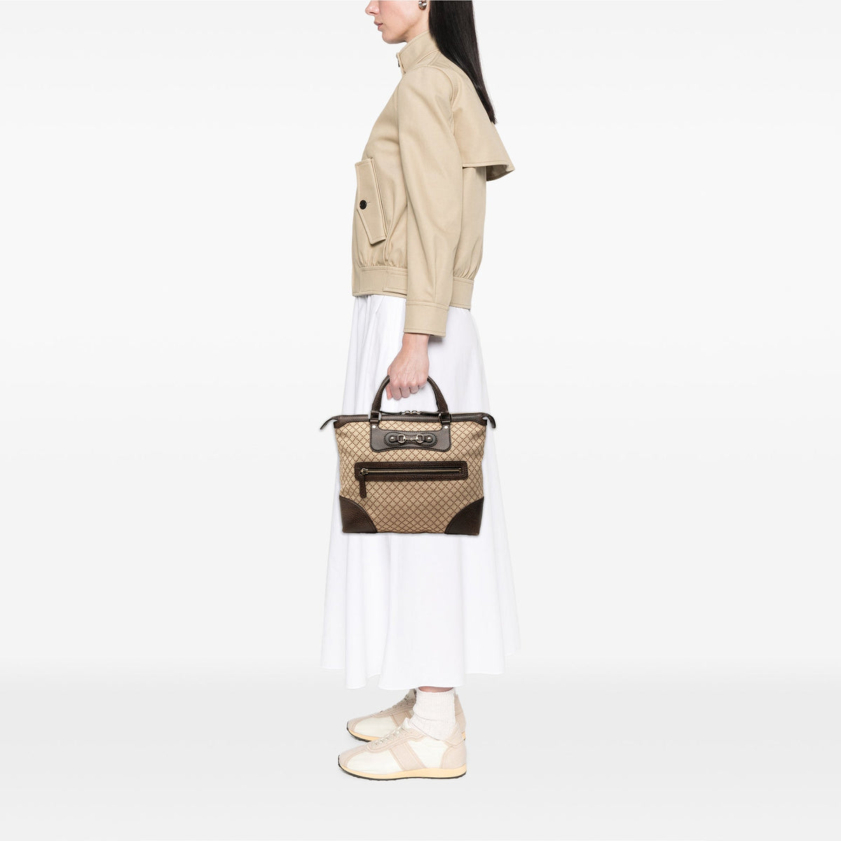 Gucci Diamante Canvas Catherine Tote — Brown