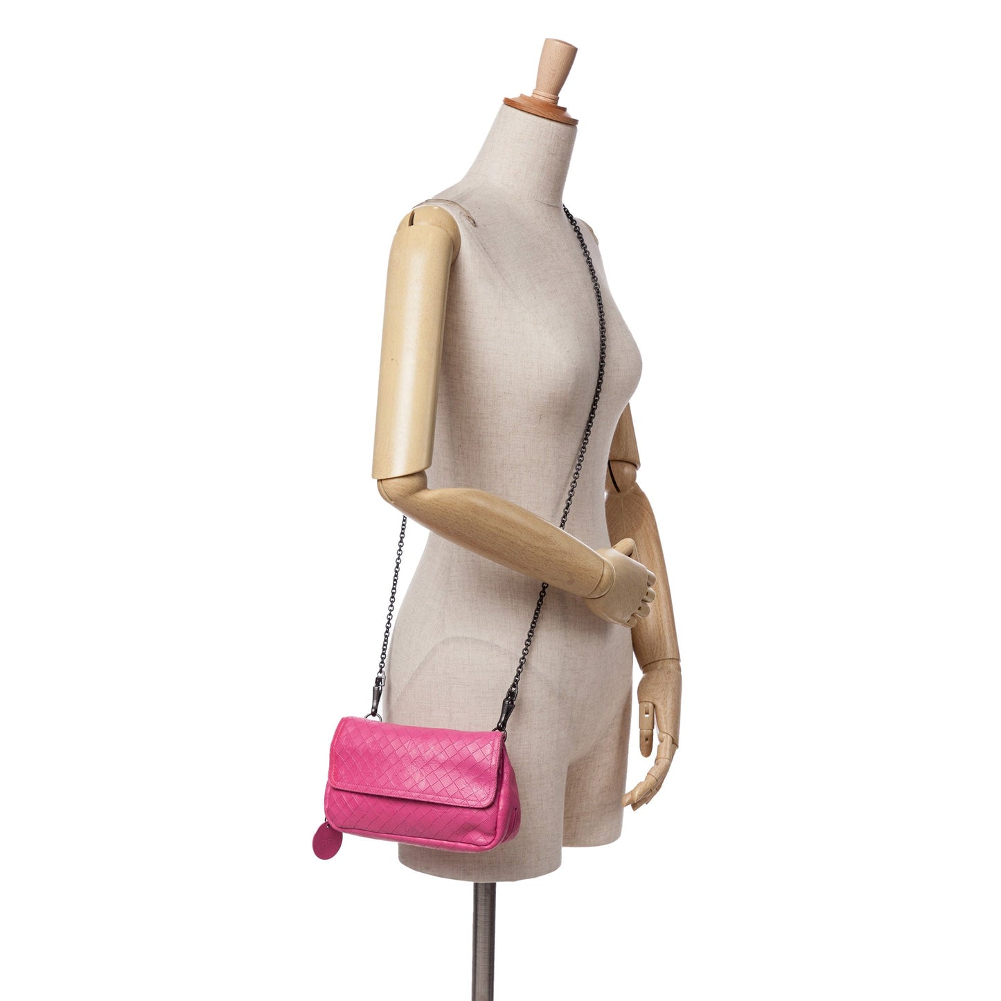 Bottega Veneta Small Calfskin Intrecciomirage Embossed Butterfly Chain Crossbody