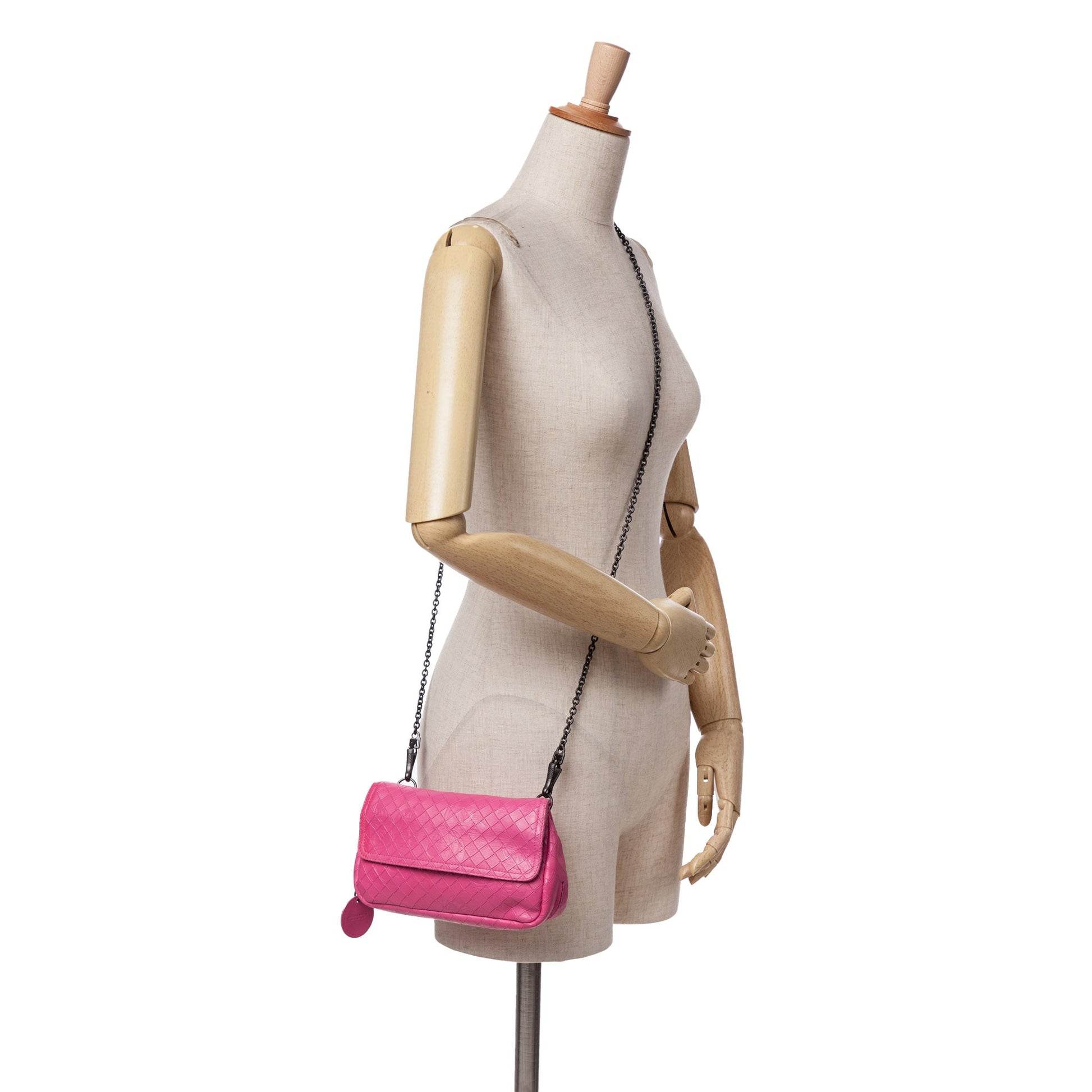 Bottega Veneta Small Calfskin Intrecciomirage Embossed Butterfly Chain Crossbody