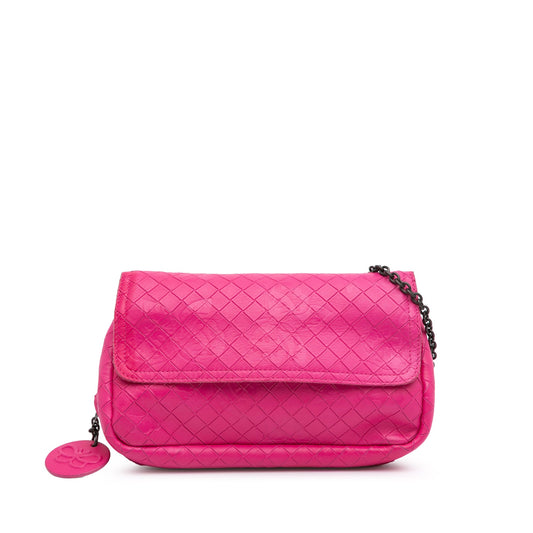 Bottega Veneta Small Calfskin Intrecciomirage Embossed Butterfly Chain Crossbody