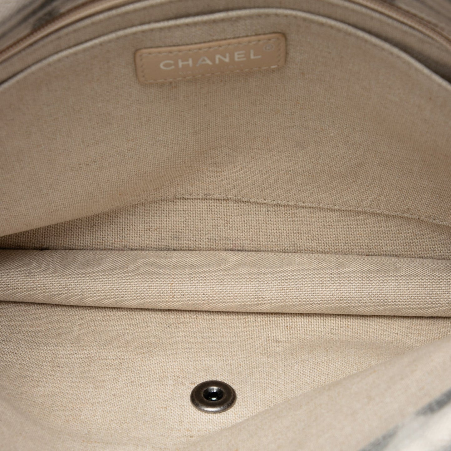 Chanel Paris Greece Canvas Iliad Greek Clutch