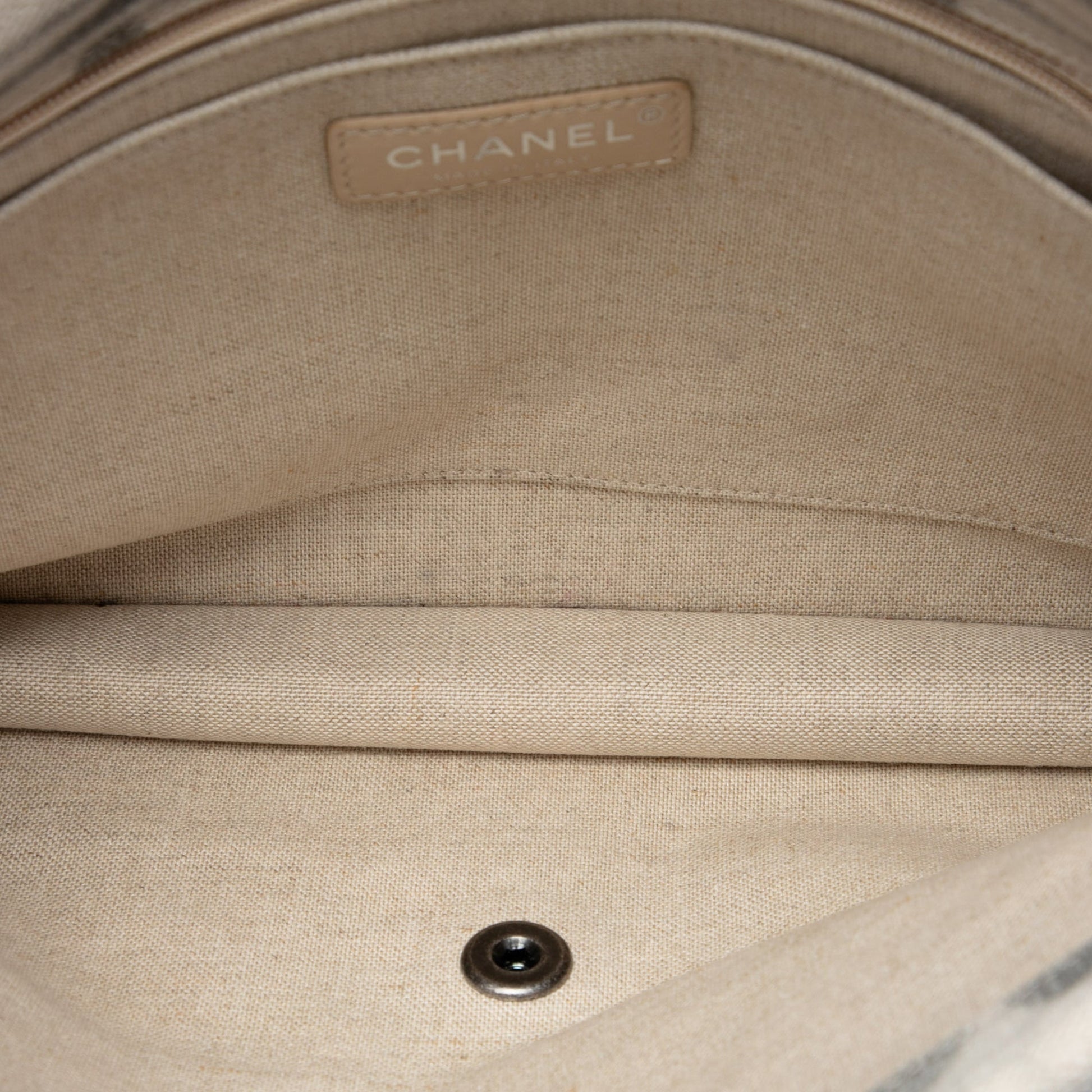 Chanel Paris Greece Canvas Iliad Greek Clutch