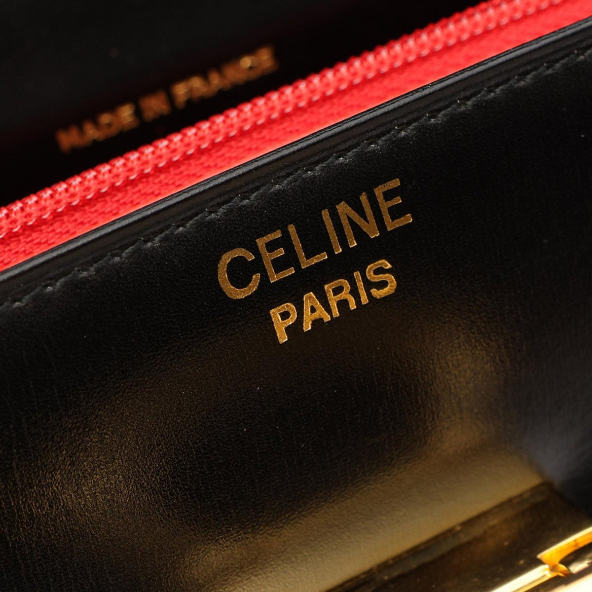 Celine Calf Leather Handbag — Black