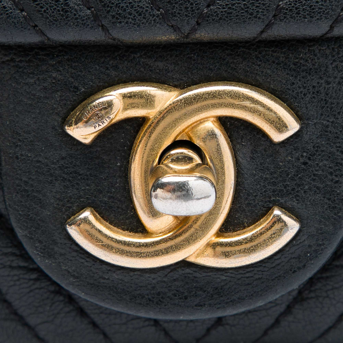 Chanel Small Chevron Wrinkled Calfskin Medallion Charm Surpique Flap