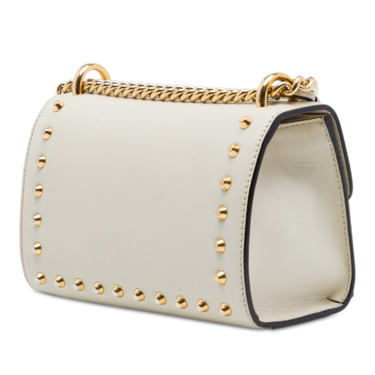 Gucci Small Pearl Studded Leather Padlock Crossbody