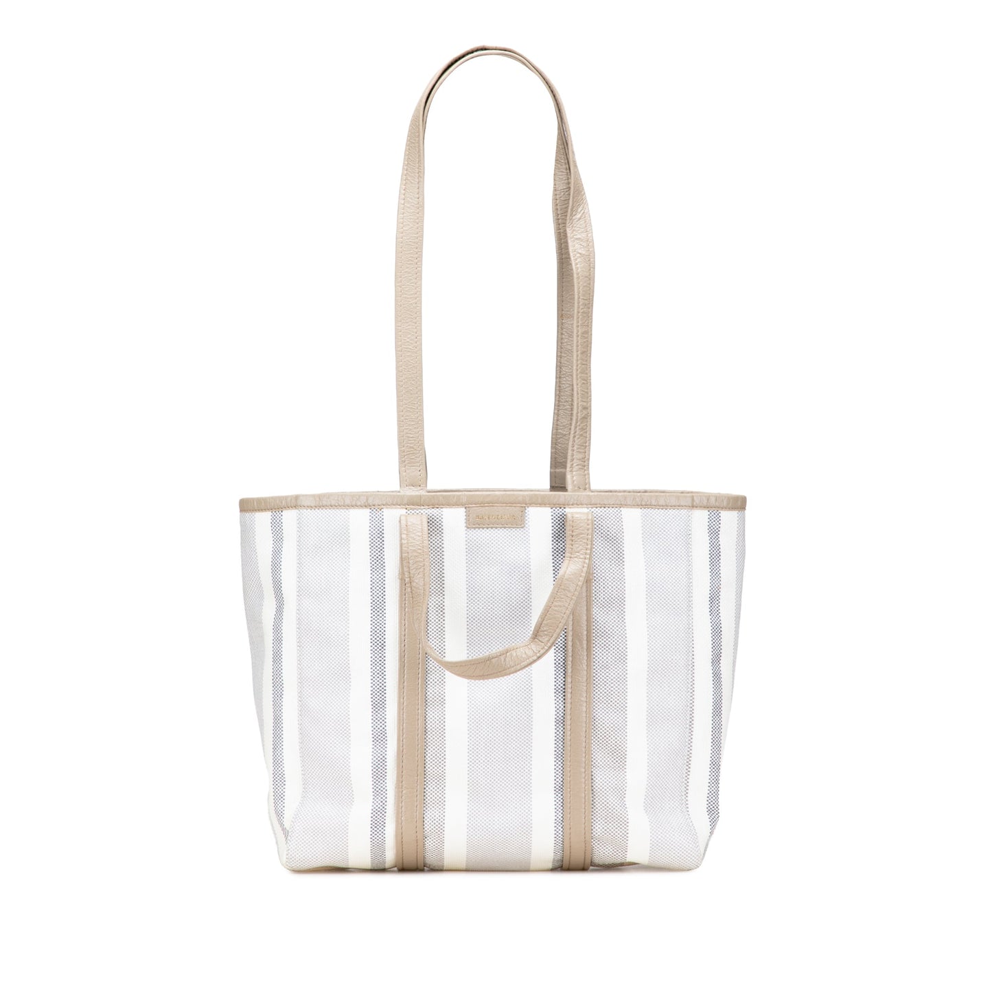 Balenciaga Medium Woven Calfskin Barbes East West Shopper Bag
